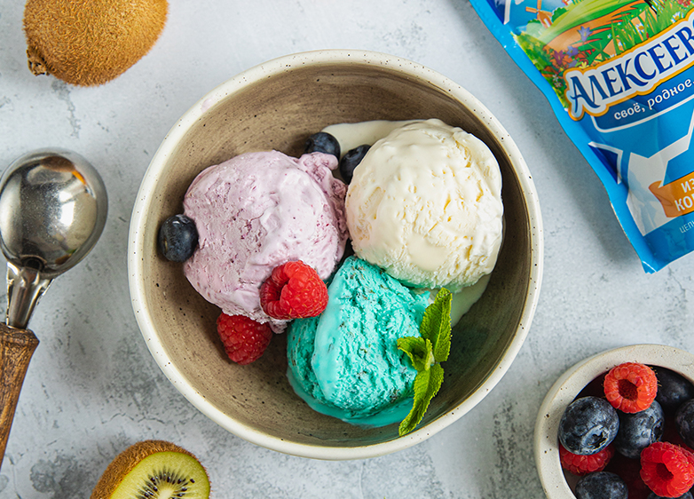 Изображение Домашнее разноцветное мороженое